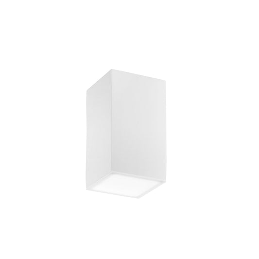Plafoniera LIVING rettangolare in gesso bianco verniciabile h20 x11 cm.