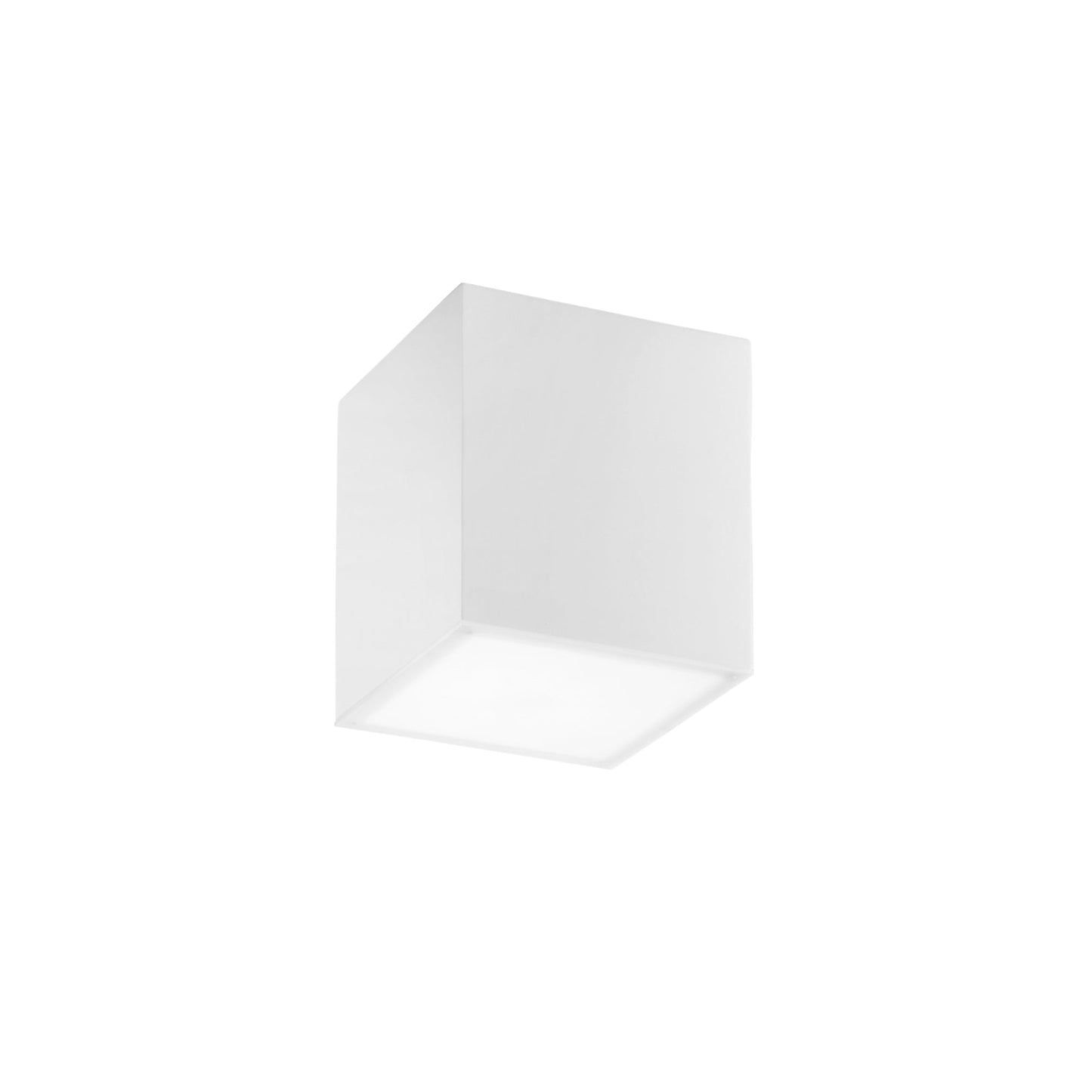 Plafoniera LIVING quadrata in gesso bianco verniciabile 14 cm.