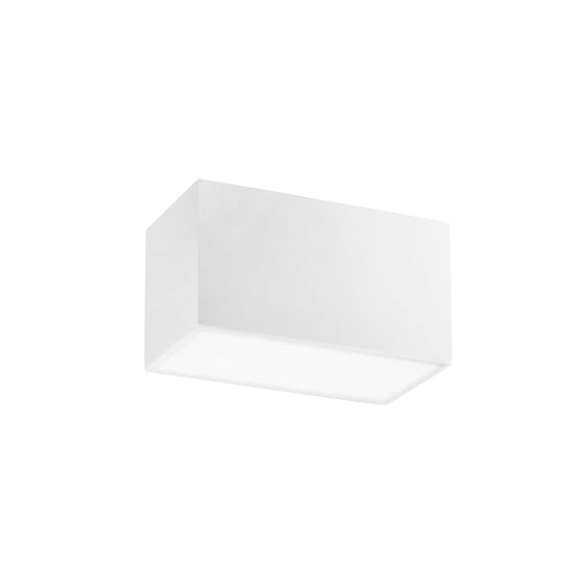 Plafoniera LIVING rettangolare in gesso bianco verniciabile h13 x 23 cm.