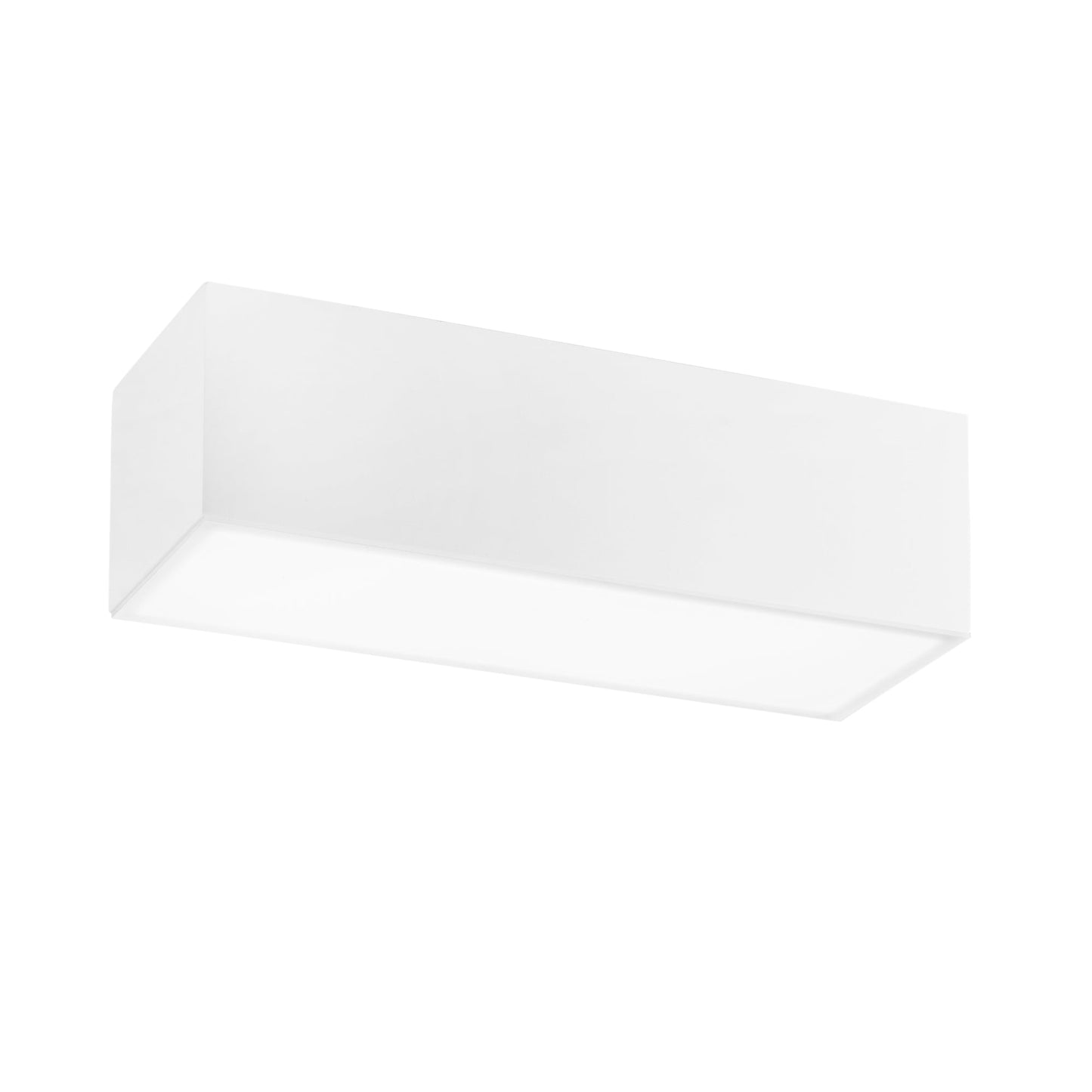 Plafoniera LIVING rettangolare in gesso bianco verniciabile h13 x 36 cm.