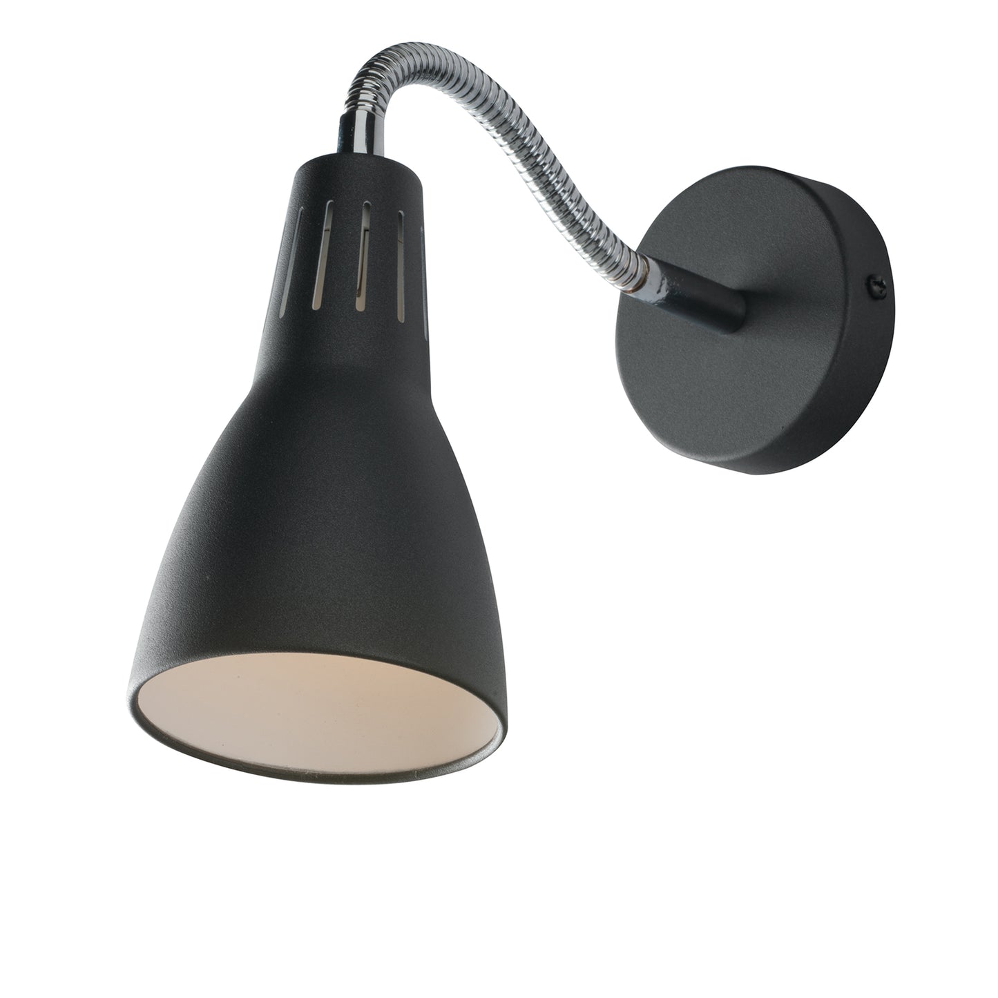 Applique LOGIKO in metallo nero con diffusore orientabile