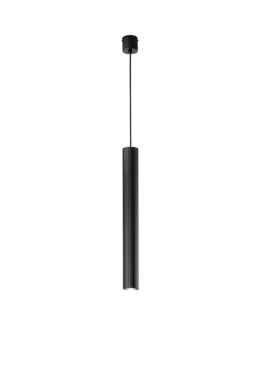 Sospensione LORD nero in acciaio e alluminio punto luce singolo h 255cm.