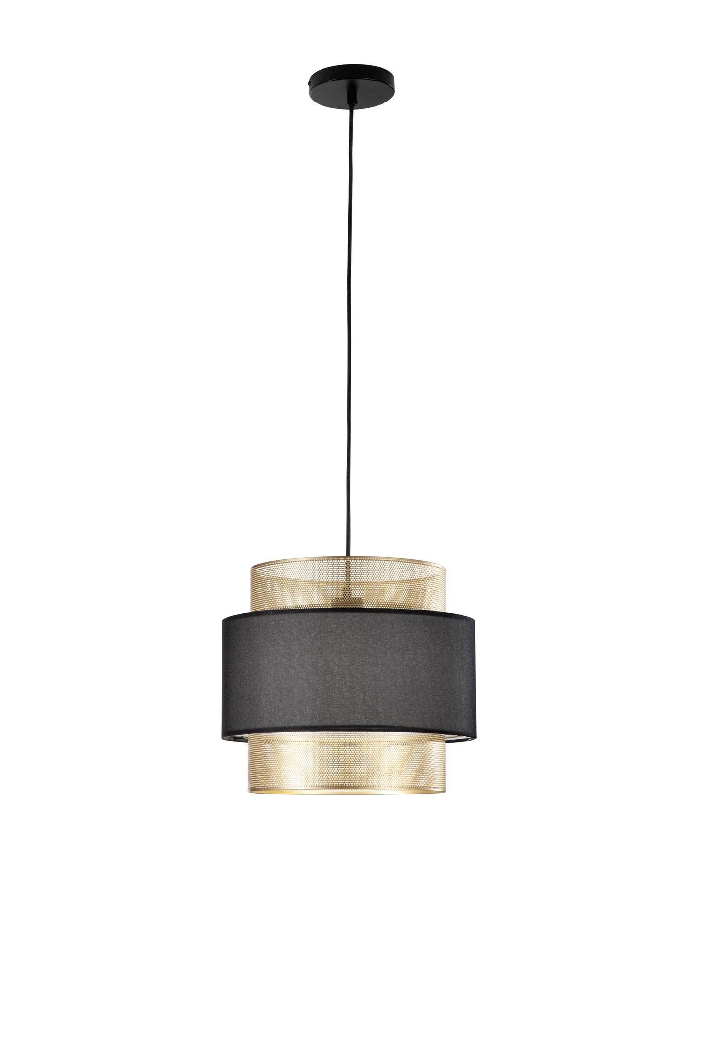 Sospensione LOUNGE oro e nero 1 punto luce h200cm, 35cm. Ø