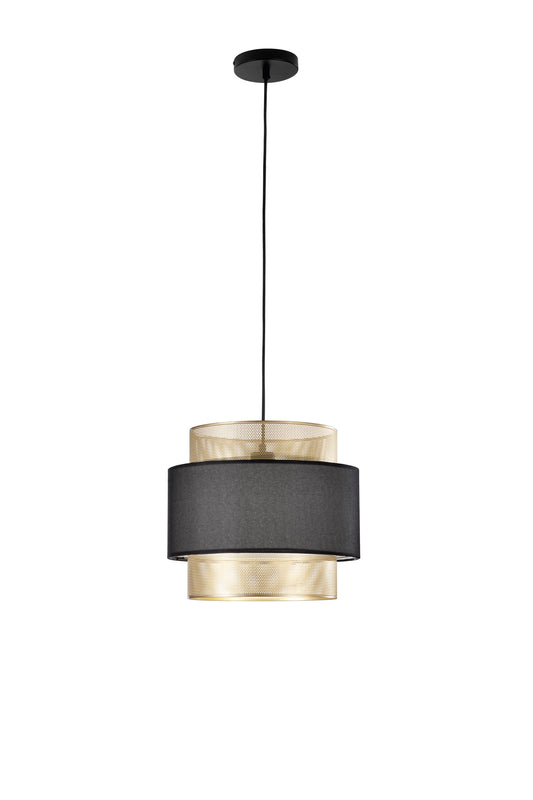 Sospensione LOUNGE oro e nero 1 punto luce h200cm, 35cm. Ø