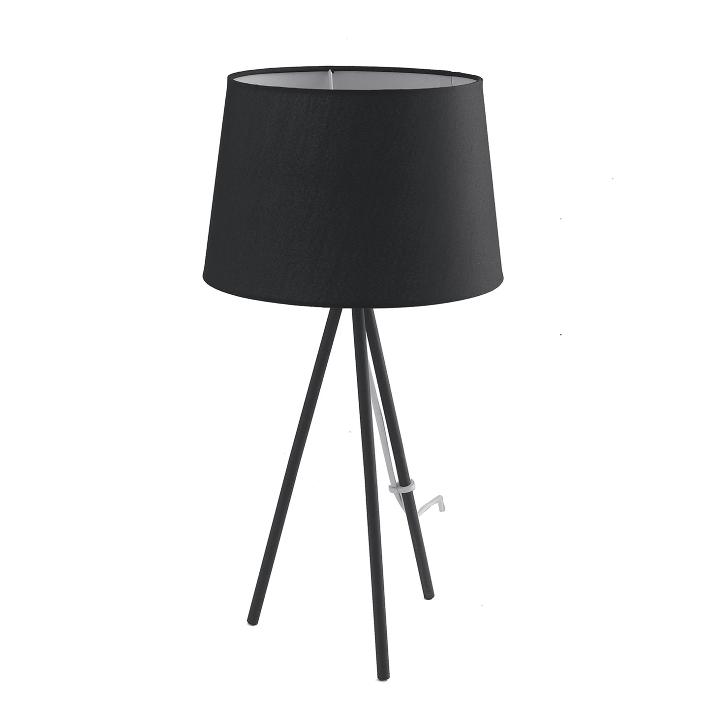 Lampada da tavolo MARILYN in metallo nero con paralume in cotone
