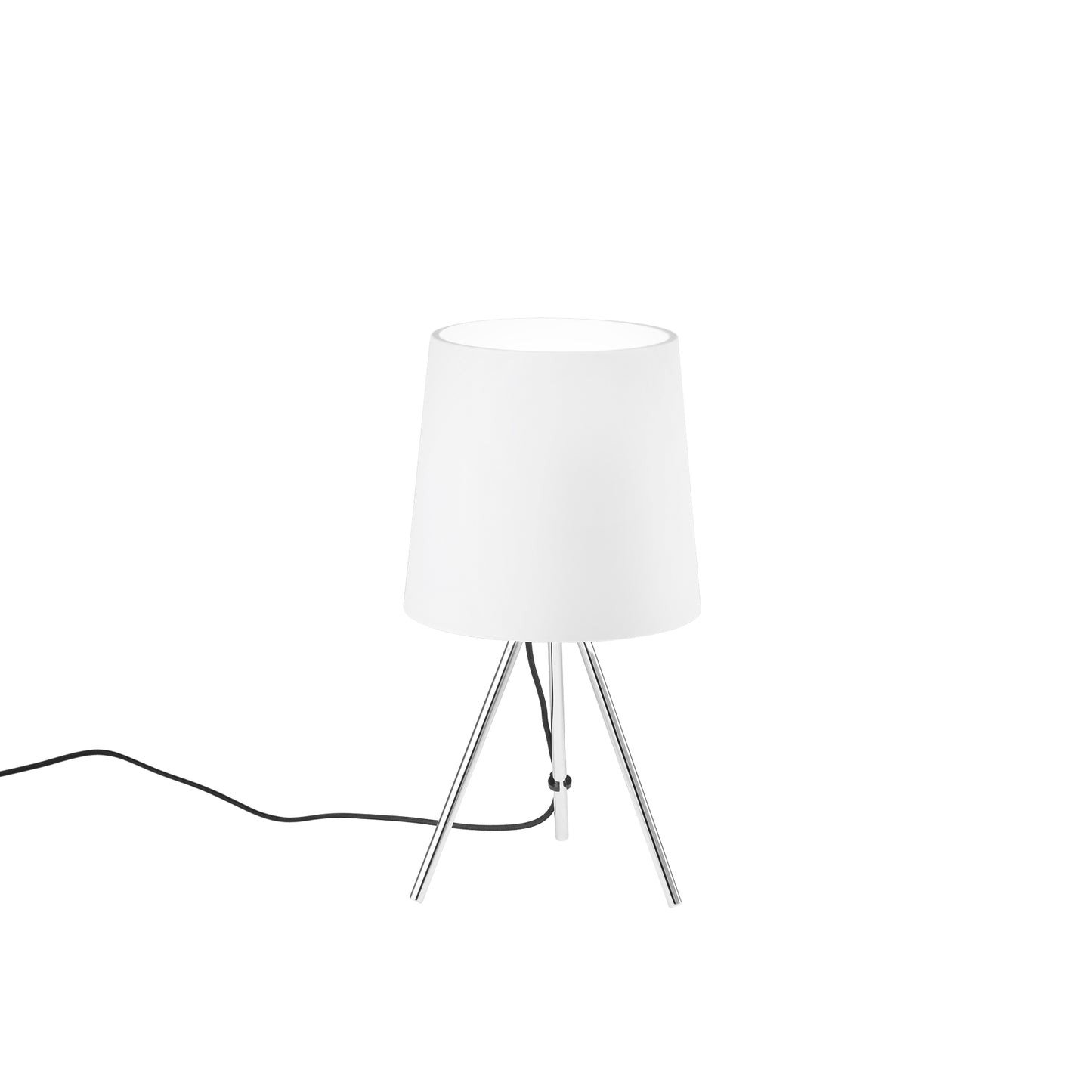 Lampada da tavolo MARLEY in metallo argento con paralume in alluminio bianco