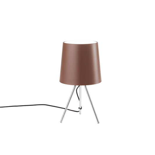 Lampada da tavolo MARLEY in metallo argento con paralume in alluminio marrone