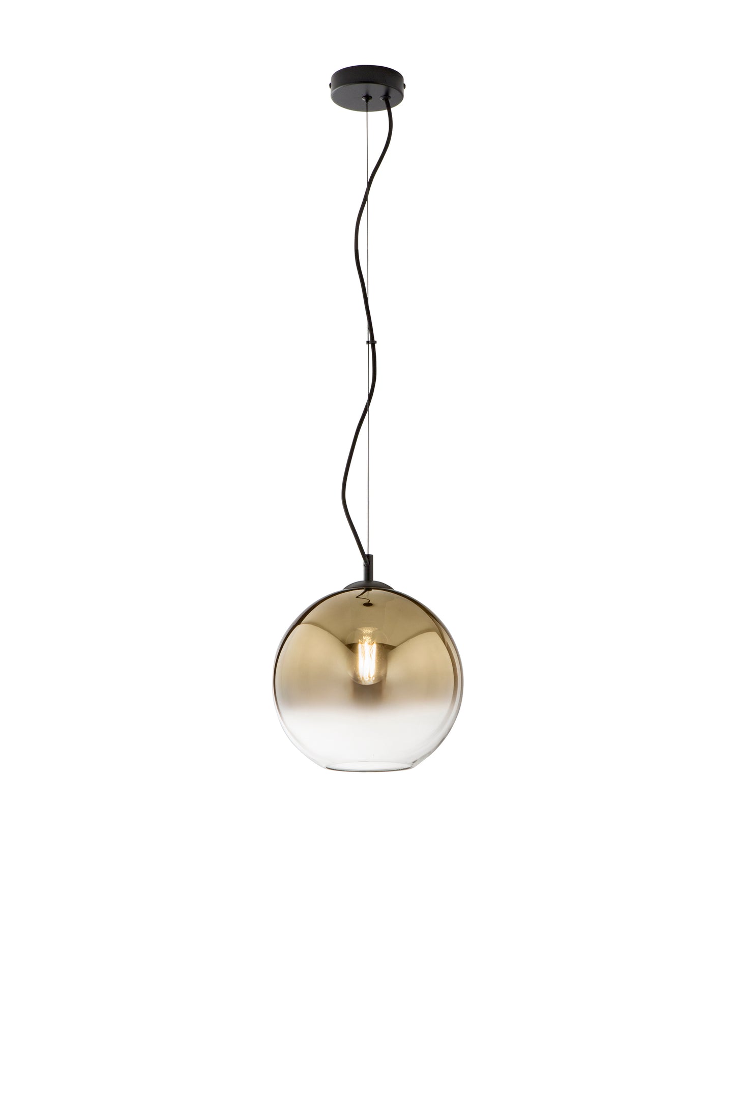 Sospensione MARTE in vetro oro con decoro sfumato, 1 punto luce h 148,9cm. 25cm.Ø