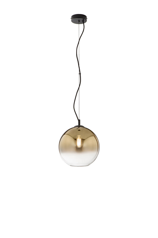 Sospensione MARTE in vetro oro con decoro sfumato, 1 punto luce h 148,9cm. 25cm.Ø