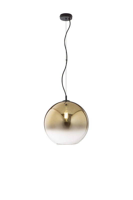 Sospensione MARTE in vetro oro con decoro sfumato, 1 punto luce h 156,7cm. 35cm. Ø