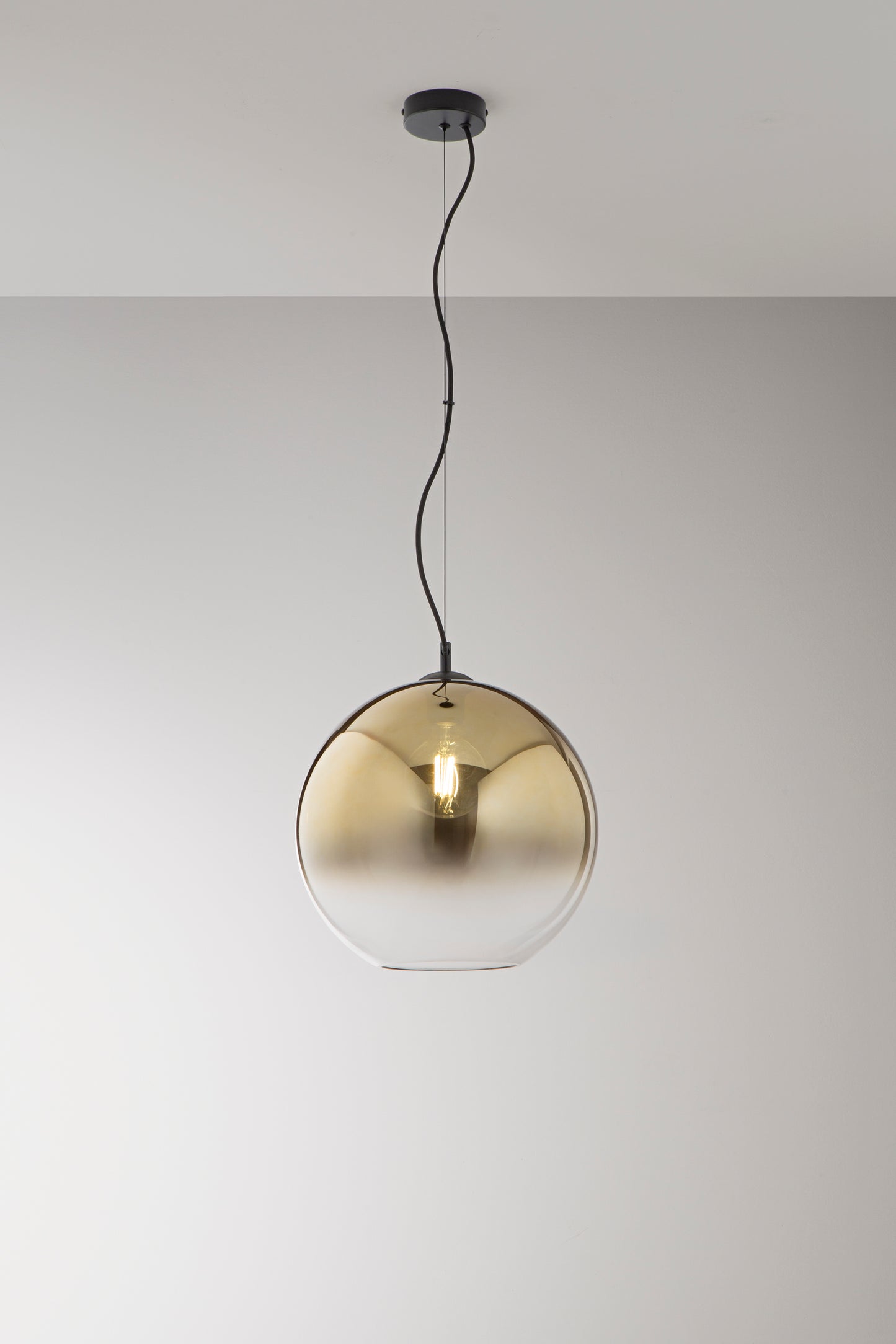 Sospensione MARTE in vetro oro con decoro sfumato, 1 punto luce h 156,7cm. 35cm. Ø