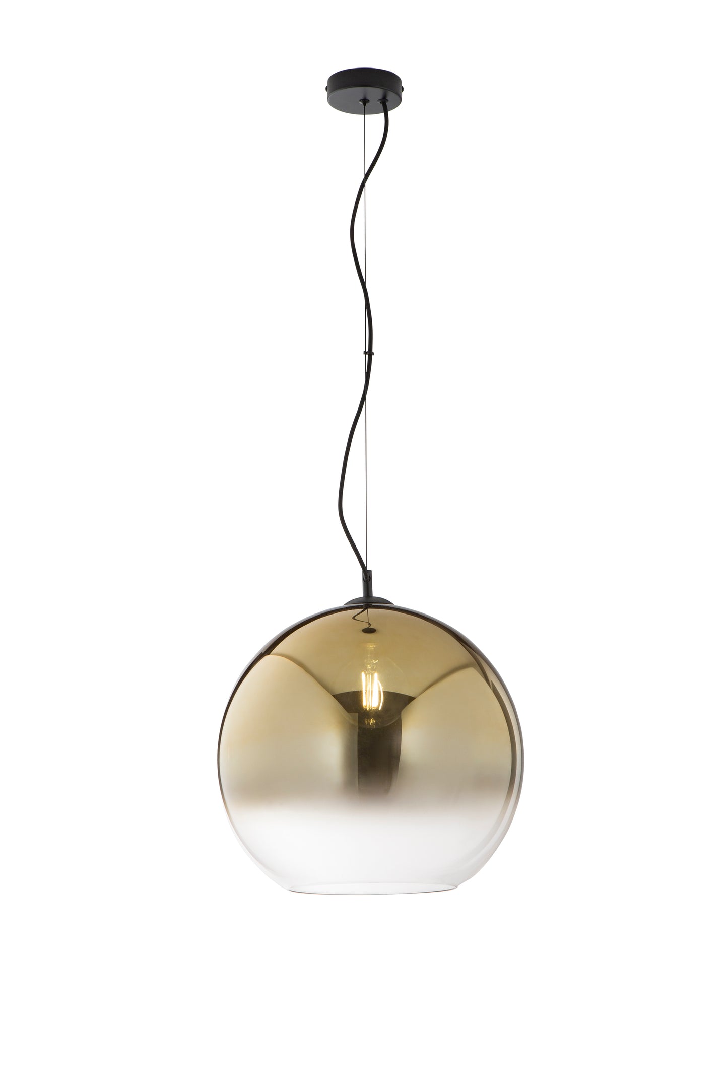 Sospensione MARTE in vetro oro con decoro sfumato, 1 punto luce h 160,2cm. 40cm.Ø