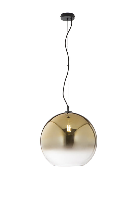 Sospensione MARTE in vetro oro con decoro sfumato, 1 punto luce h 160,2cm. 40cm.Ø