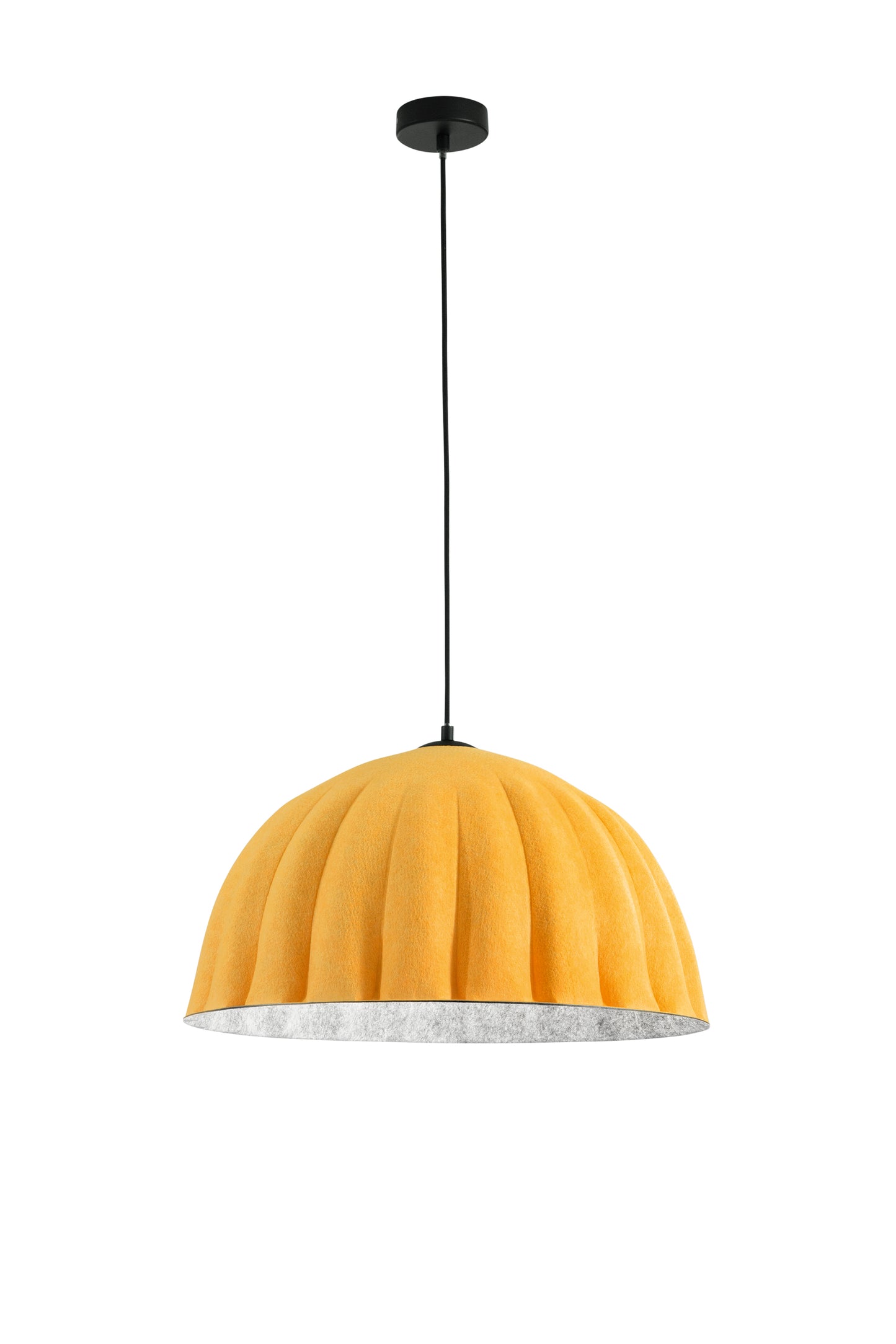 Sospensione MIDI gialla con interno grigio in feltro naturale