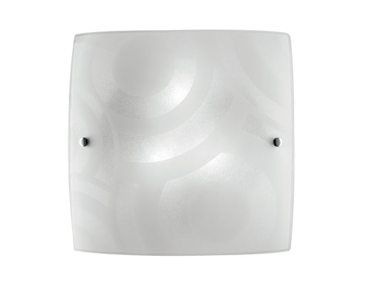 Plafoniera MIRO' qudrata in vetro bianco 30 cm.