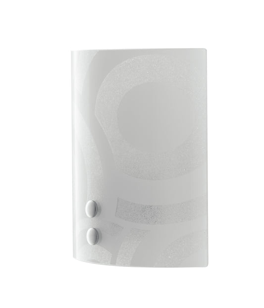 Applique MIRO' quadrata in vetro bianco 23cm.