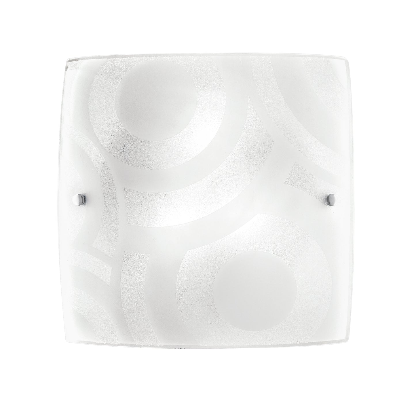 Plafoniera MIRO' quadrata in vetro bianco 50 cm.