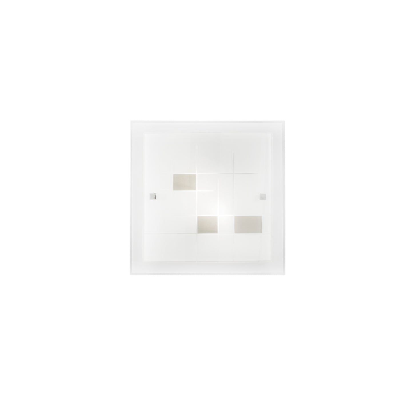 Plafoniera MUSA in vetro bianco 30x30 cm.