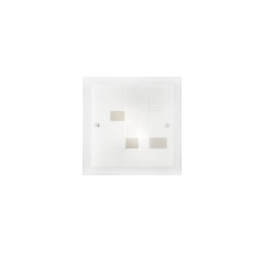 Plafoniera MUSA in vetro bianco 30x30 cm.