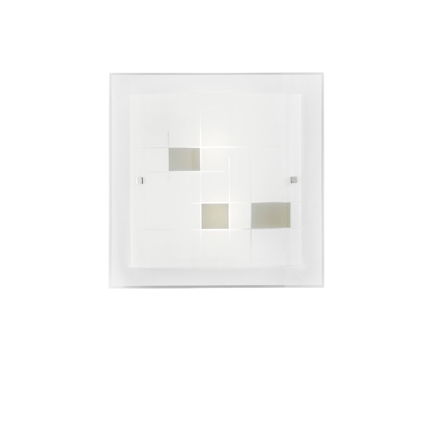 Plafoniera MUSA in vetro bianco 40x40 cm.