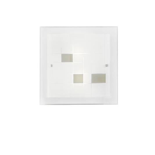 Plafoniera MUSA in vetro bianco 40x40 cm.