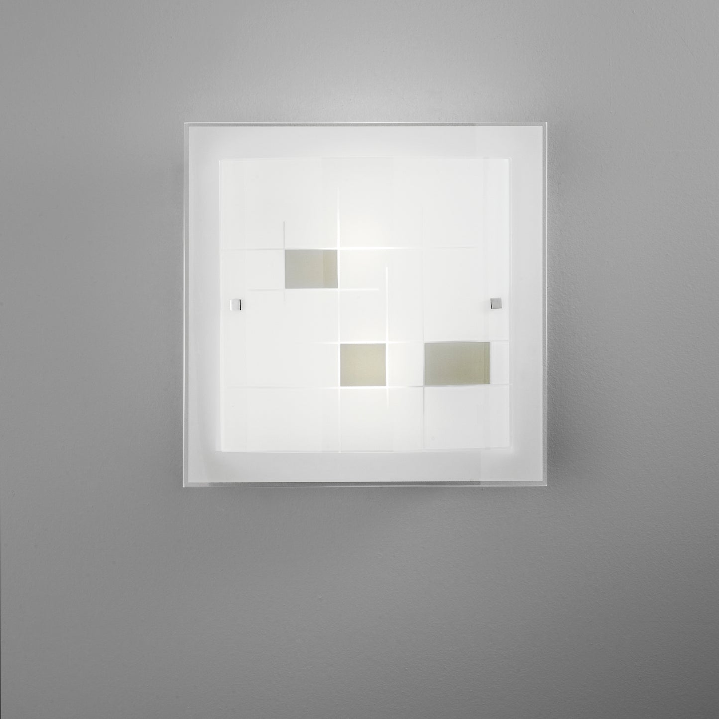 Plafoniera MUSA in vetro bianco 40x40 cm.