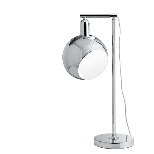 Lampada da tavolo NARCISO in metallo cromo specchiato con sfera orientabile