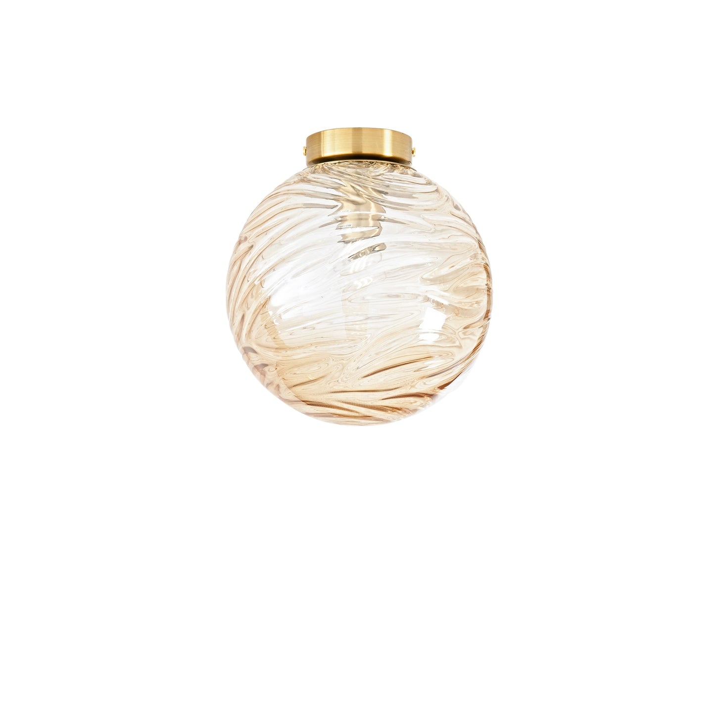 Plafoniera NEREIDE in vetro champagne ad onde concentriche Ø 25 cm.