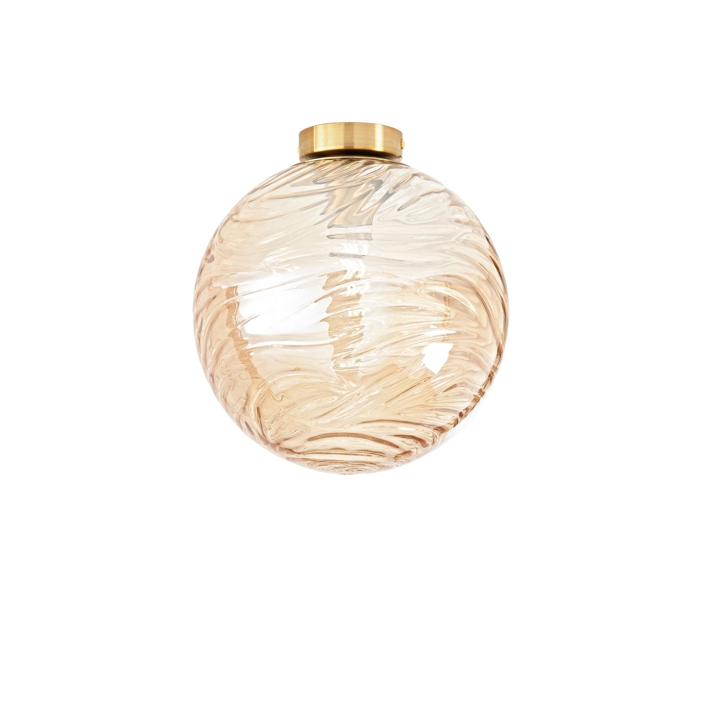 Plafoniera NEREIDE in vetro champagne ad onde concentriche Ø 30 cm.