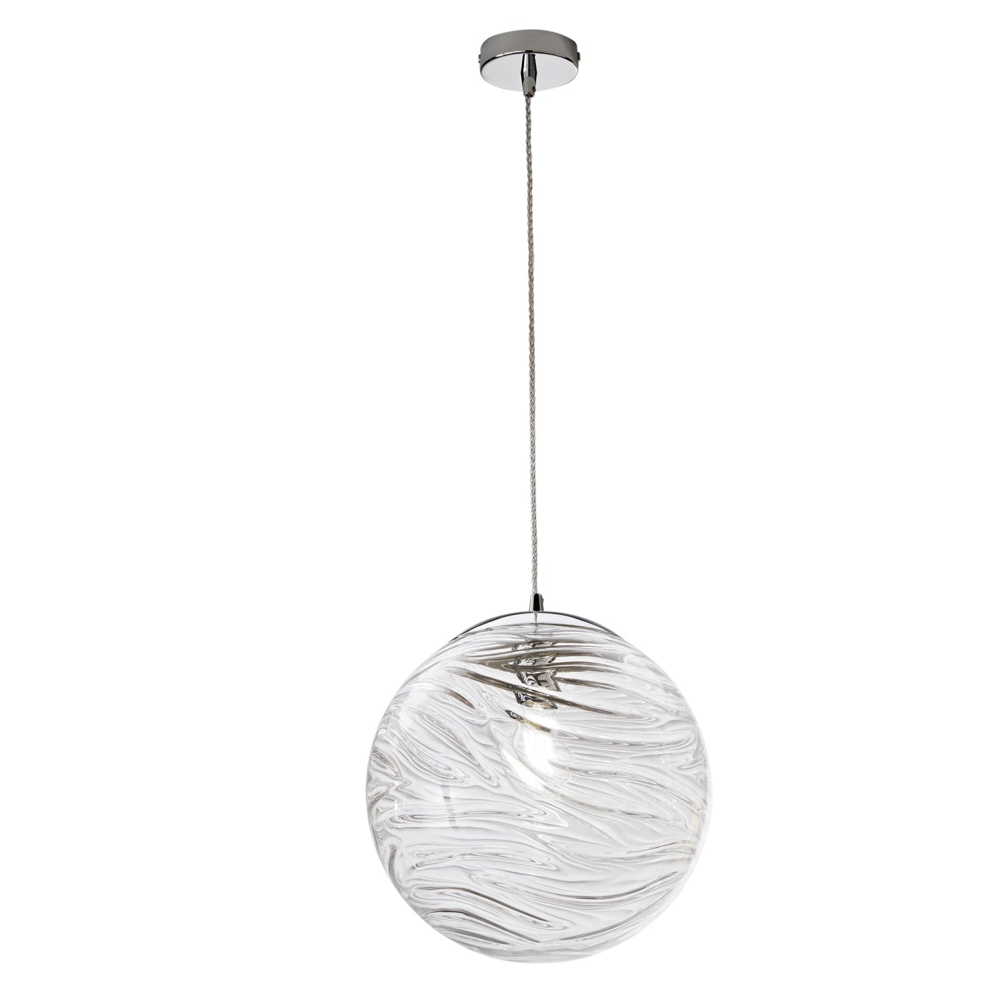 Sospensione NEREIDE 1 luce in vetro trasparente ad onde concentriche