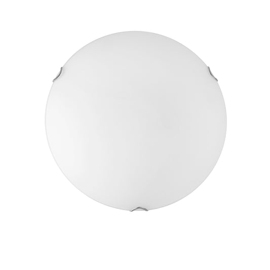 Plafoniera OBLO in vetro bianco Ø50 cm.