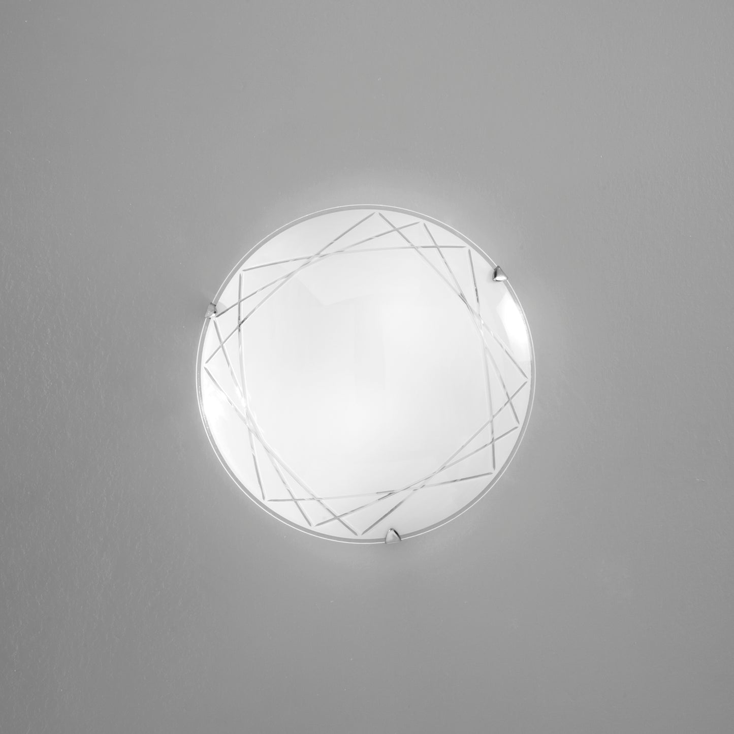 Plafoniera PARADISE in vetro bianco Ø 30cm.