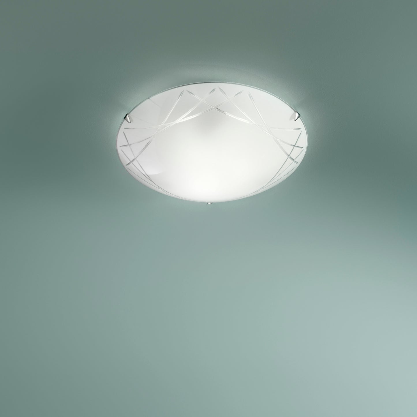 Plafoniera PARADISE in vetro bianco Ø 40cm.