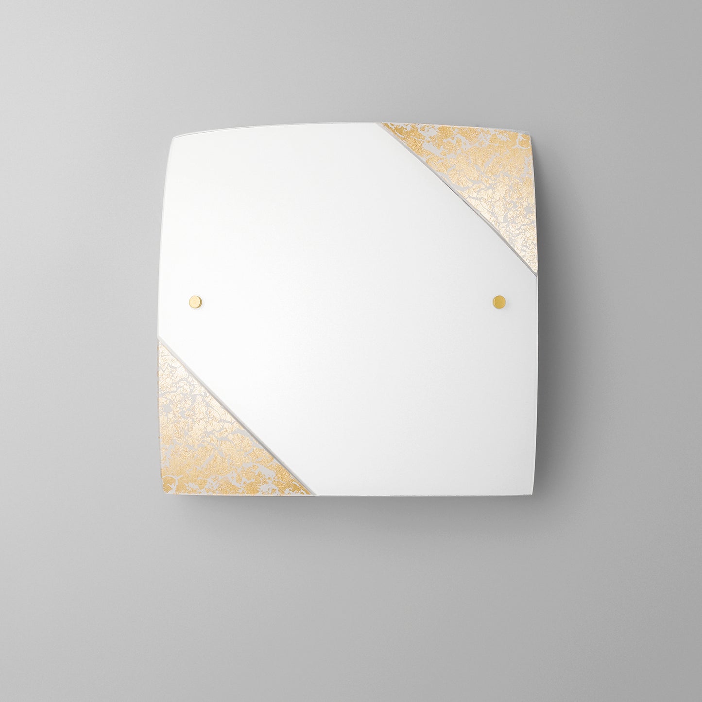 Plafoniera PARIS in vetro con decoro in foglia oro 40x40 cm.