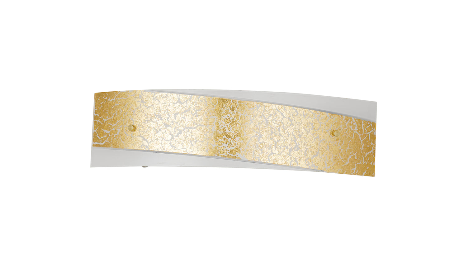 Applique PARIS in vetro con decoro in foglia oro 45x12 cm.