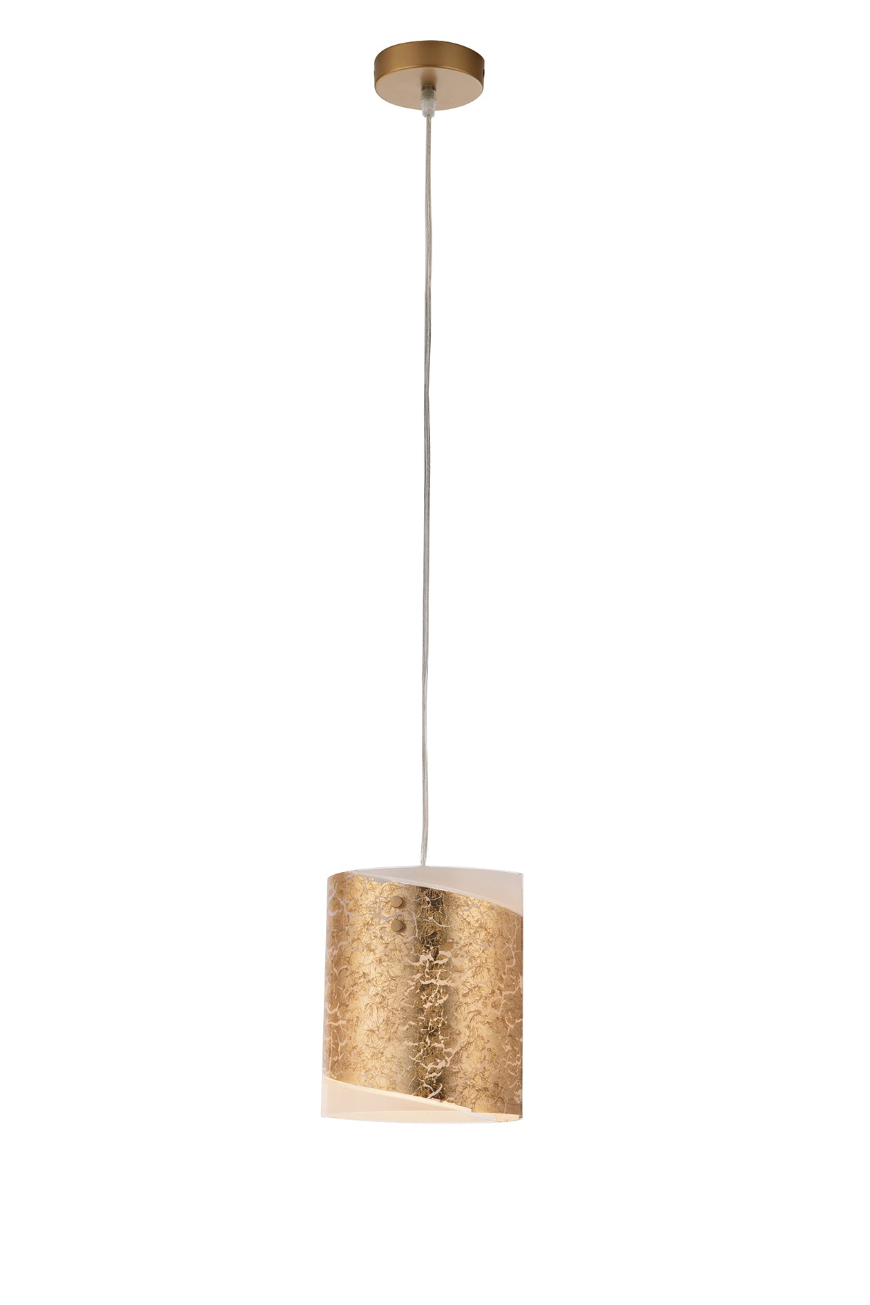 Sospensione PARIS in vetro con decoro in foglia oro 20 cm.