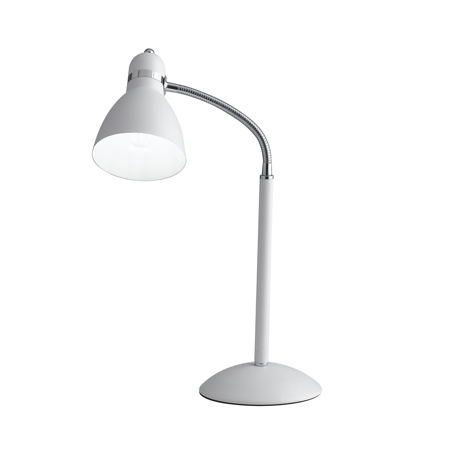 Lampada da tavolo PEOPLE in metallo bianco con diffusore orientabile