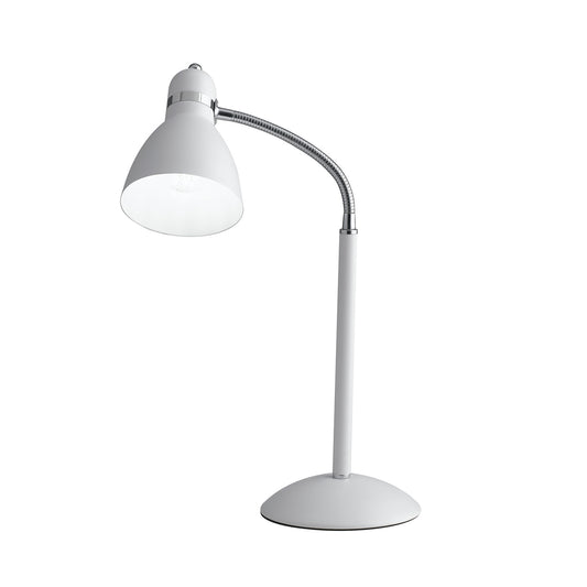 Lampada da tavolo PEOPLE in metallo bianco con diffusore orientabile
