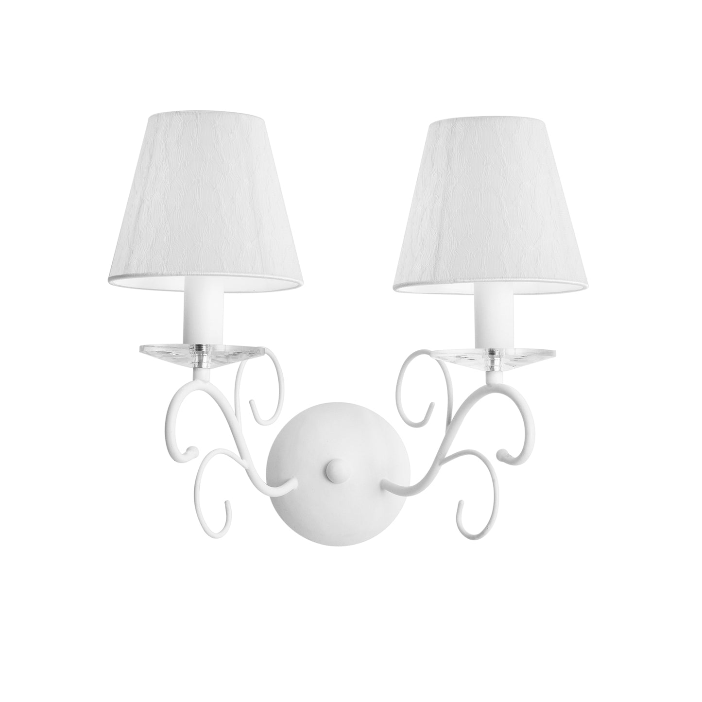 Applique PERLA in metallo bianco e cristallo con due punti luce