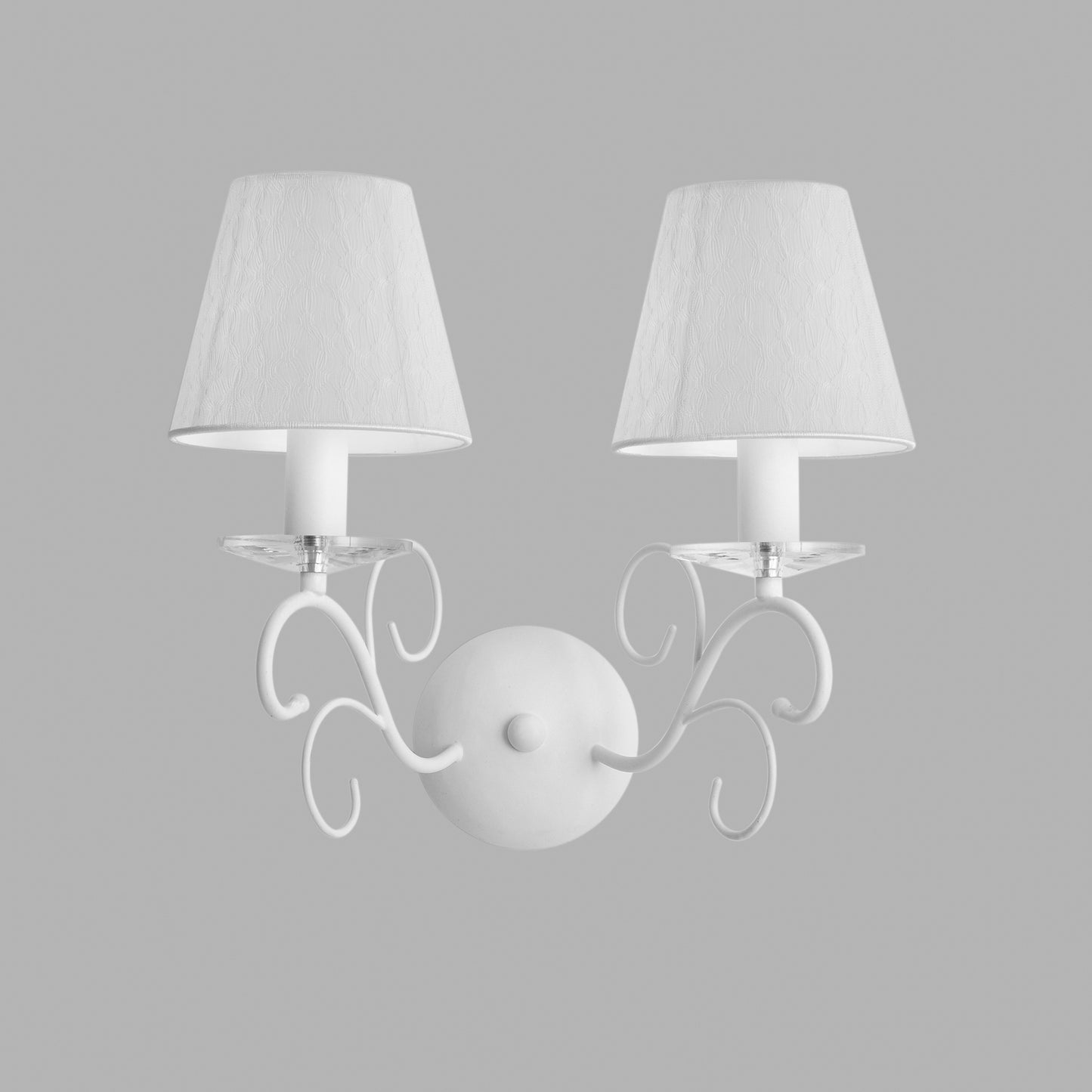 Applique PERLA in metallo bianco e cristallo con due punti luce