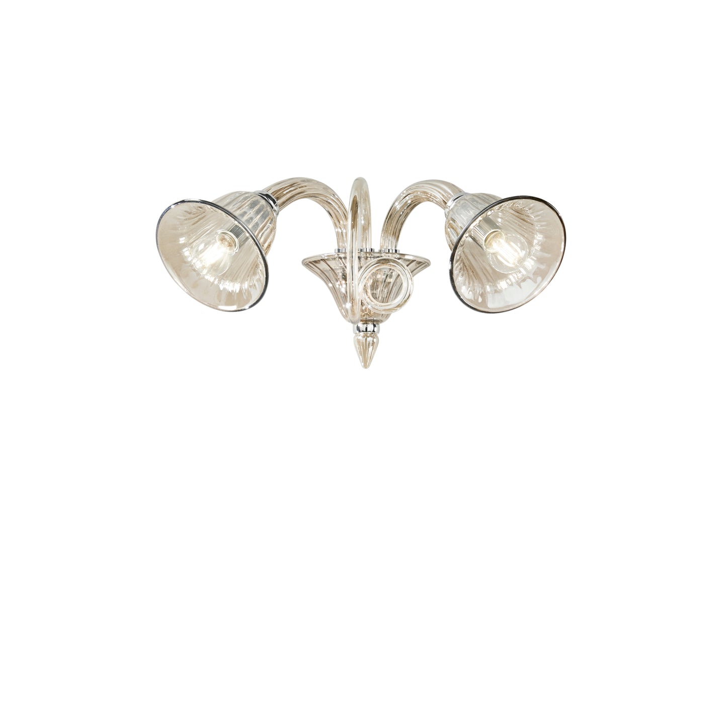 Applique POSEIDON in vetro champagne con 2 diffusori