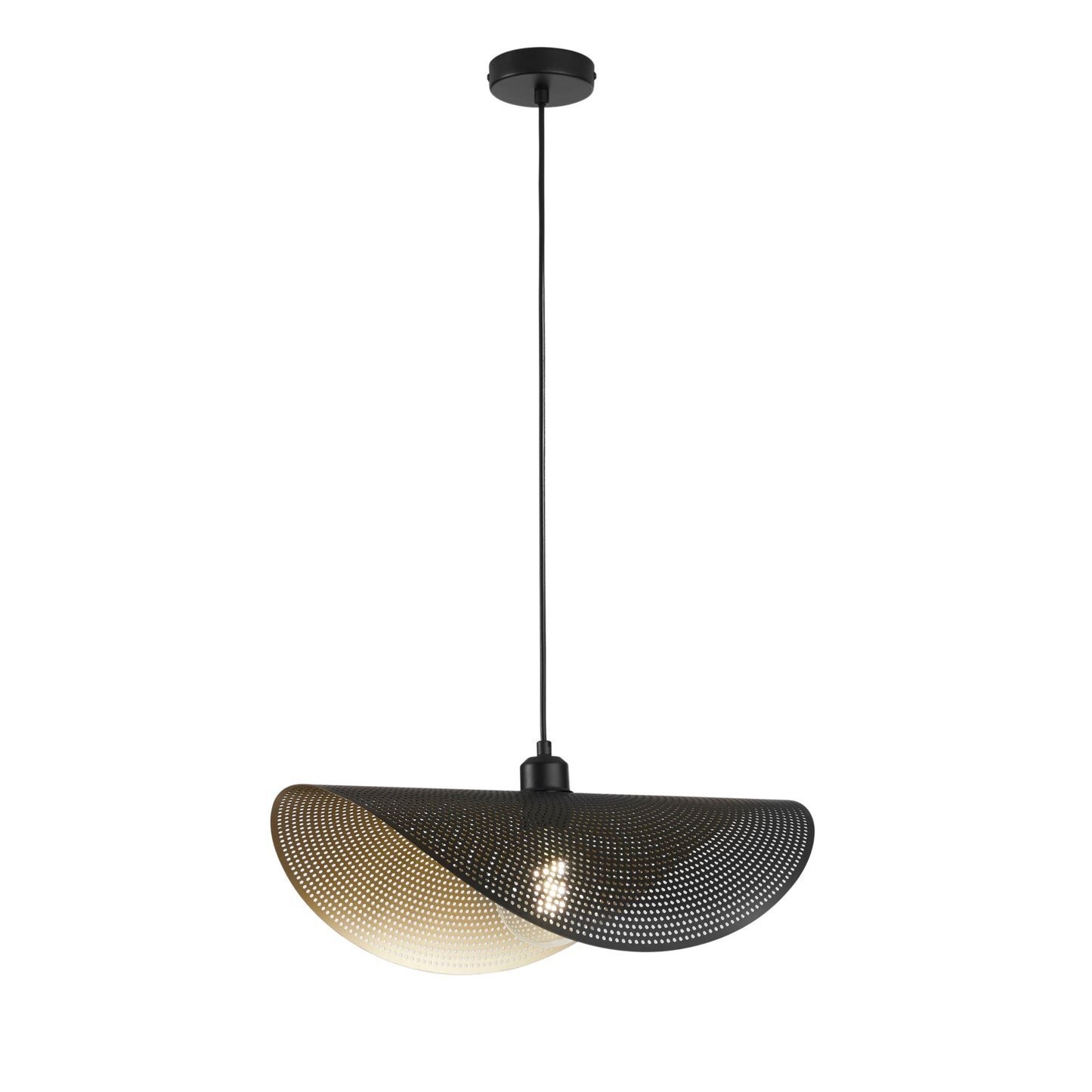 Sospensione RHEI-DOT in metallo forato nero a vela singola 50 cm.