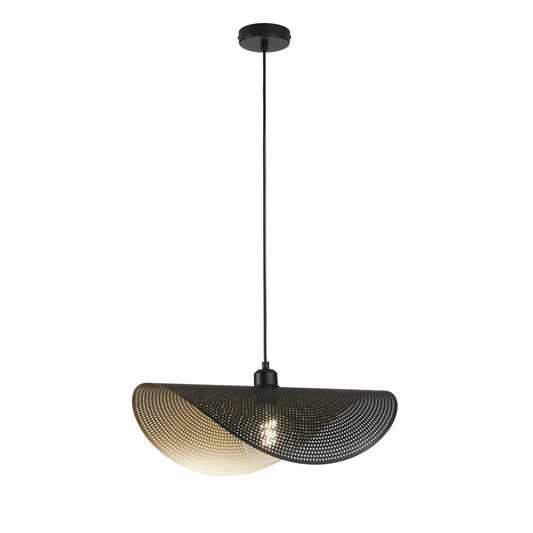 Sospensione RHEI-DOT in metallo forato nero a vela singola 50 cm.