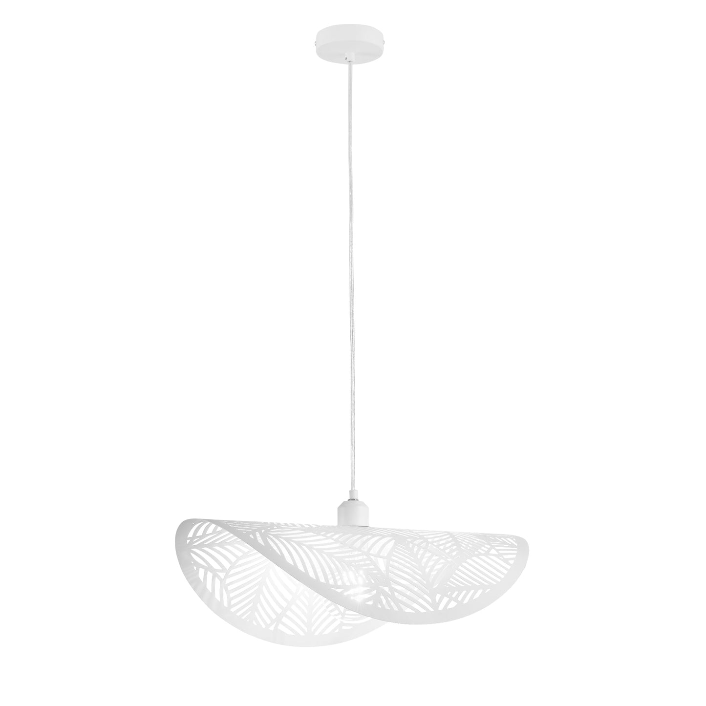 Sospensione RHEI-LEAF in metallo forato bianco a vela singola 50 cm.