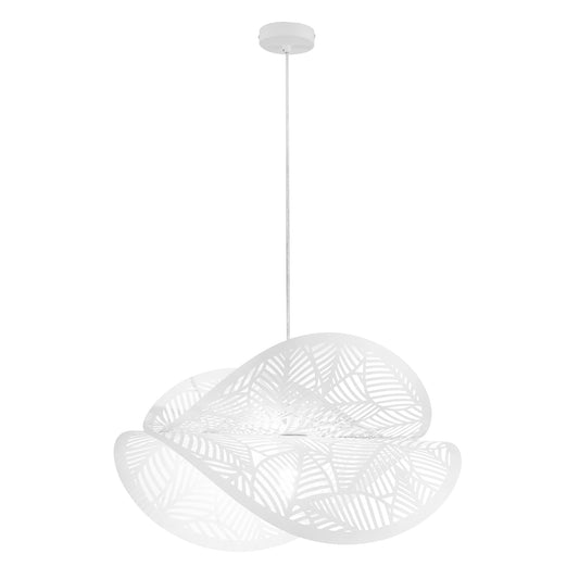Sospensione RHEI-LEAF in metallo forato bianco a doppia vela