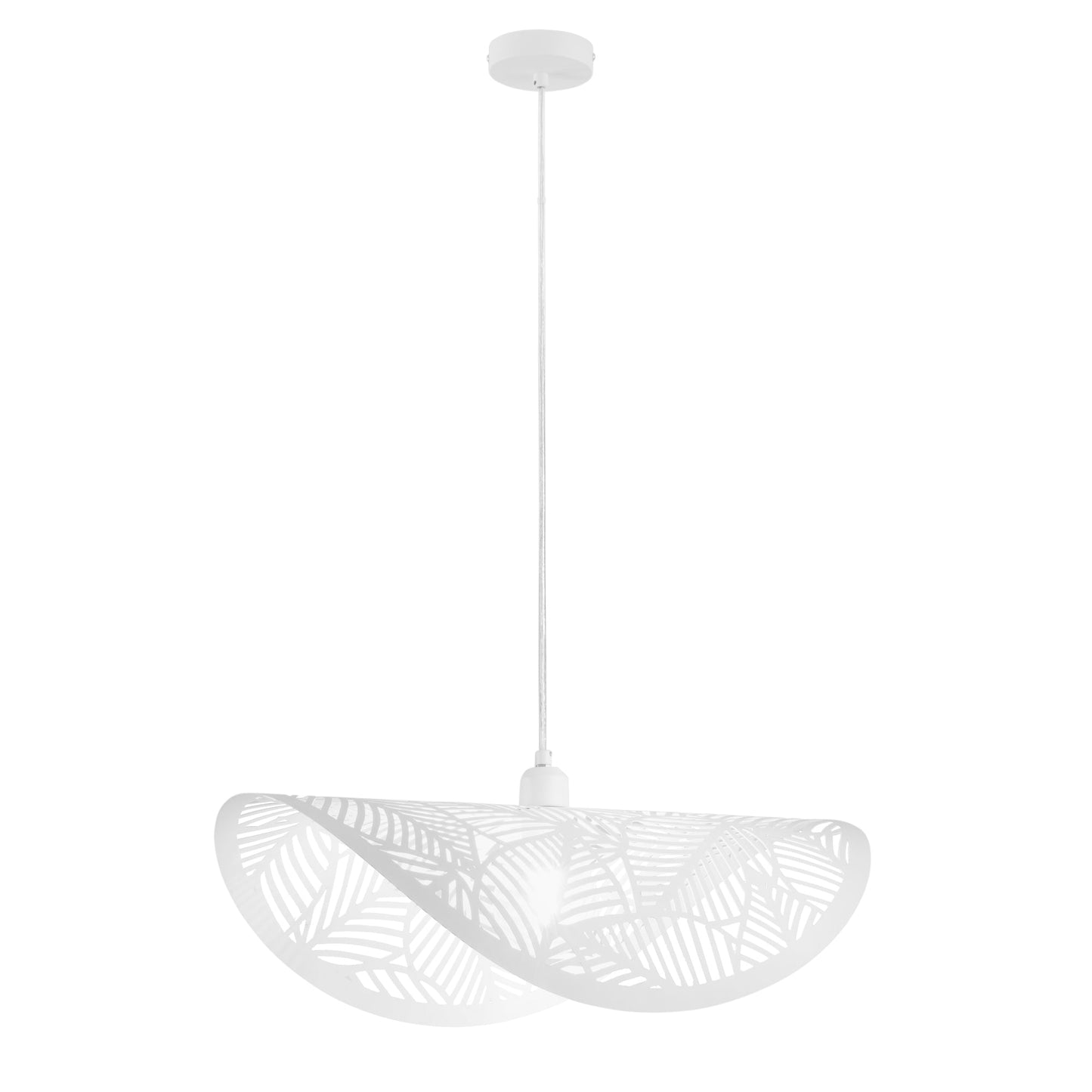 Sospensione RHEI-LEAF in metallo forato bianco a vela singola 60 cm.