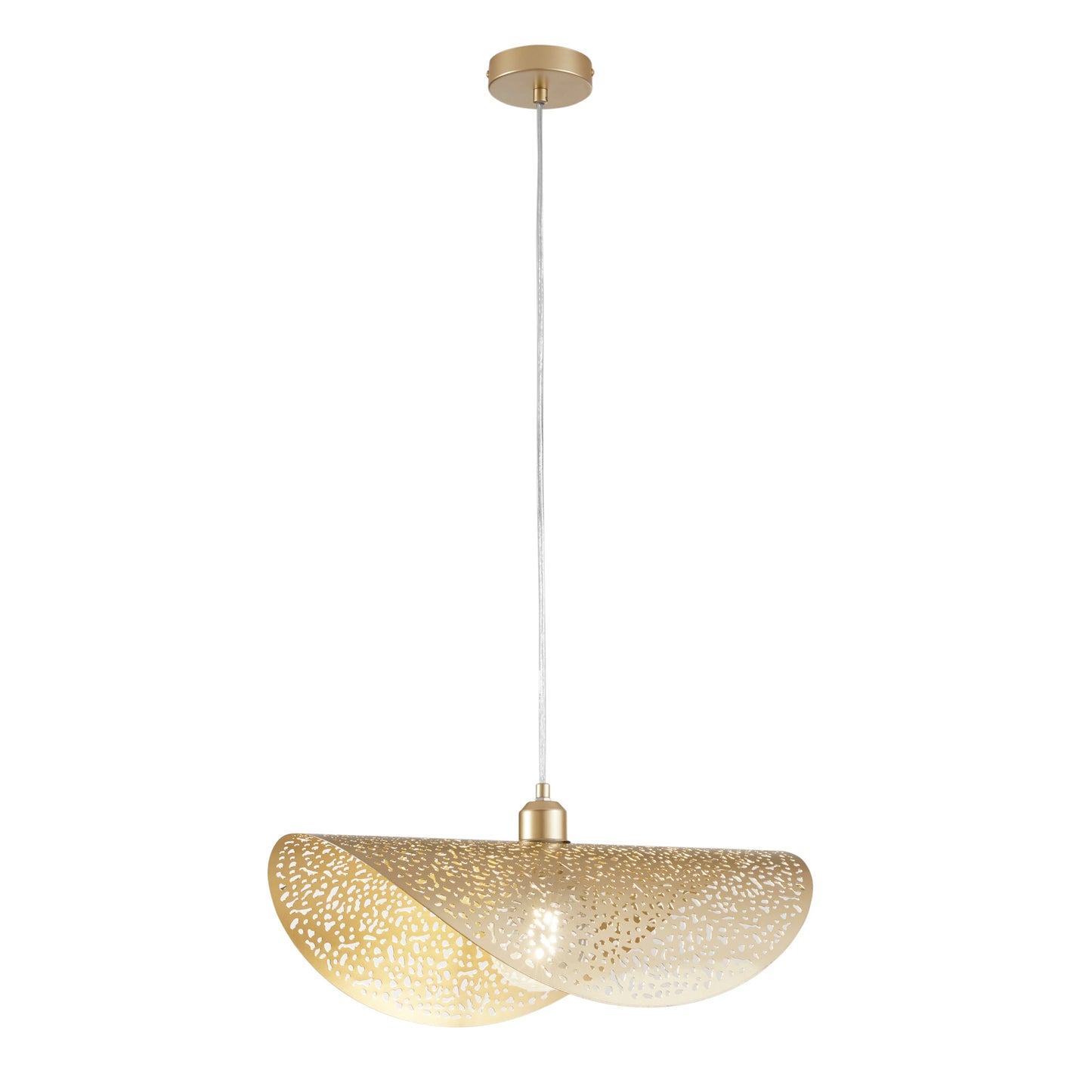 Sospensione RHEI-TARA in metallo forato oro a vela singola 50 cm.