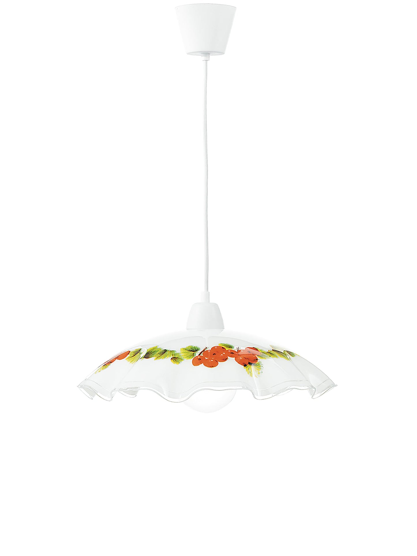 Lampadario a sospensione RIBES bianco in vetro con cavo in plastica