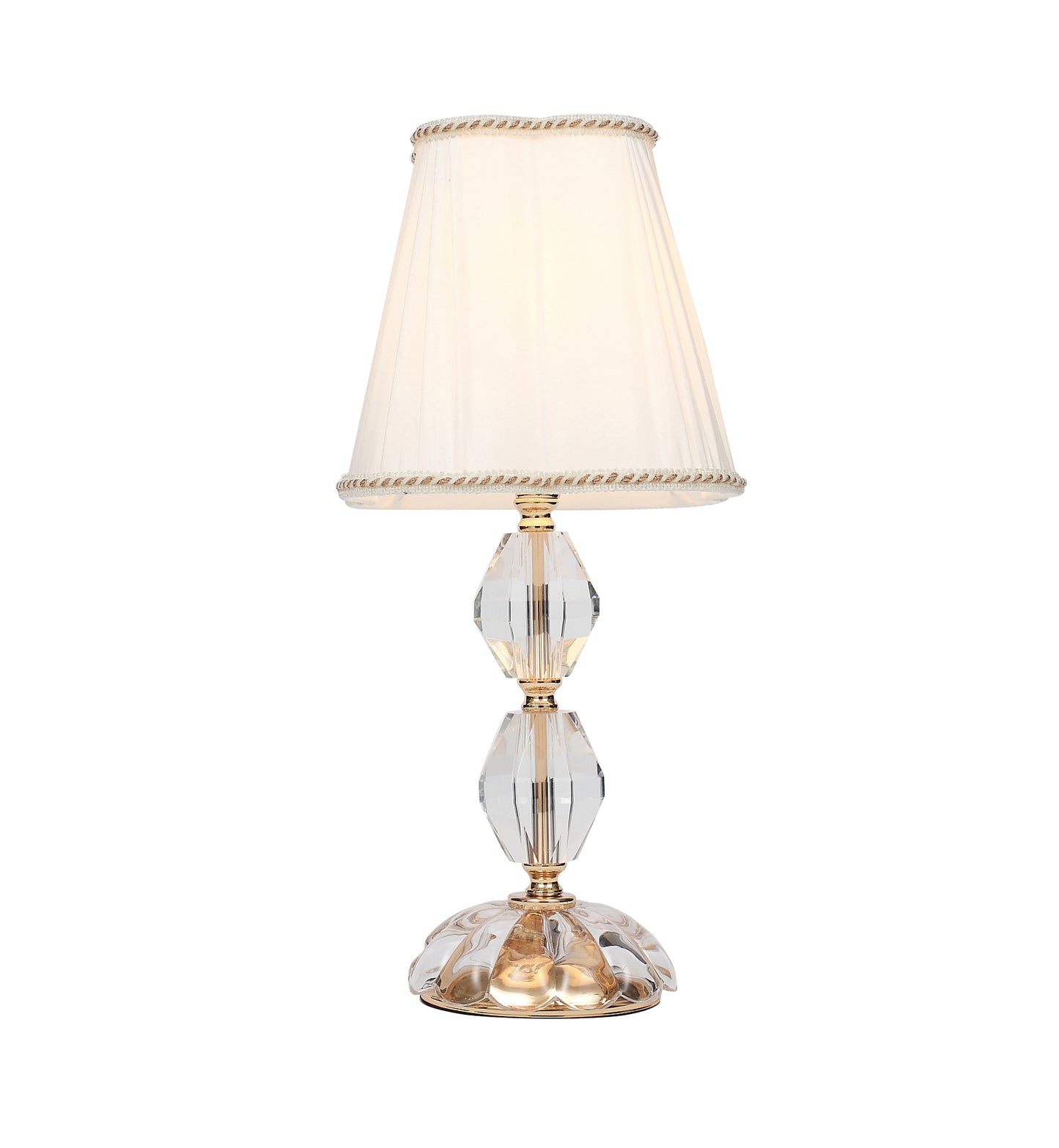 Lampada da tavolo RIFLESSO in cristallo con dettagli dorati 47 cm.