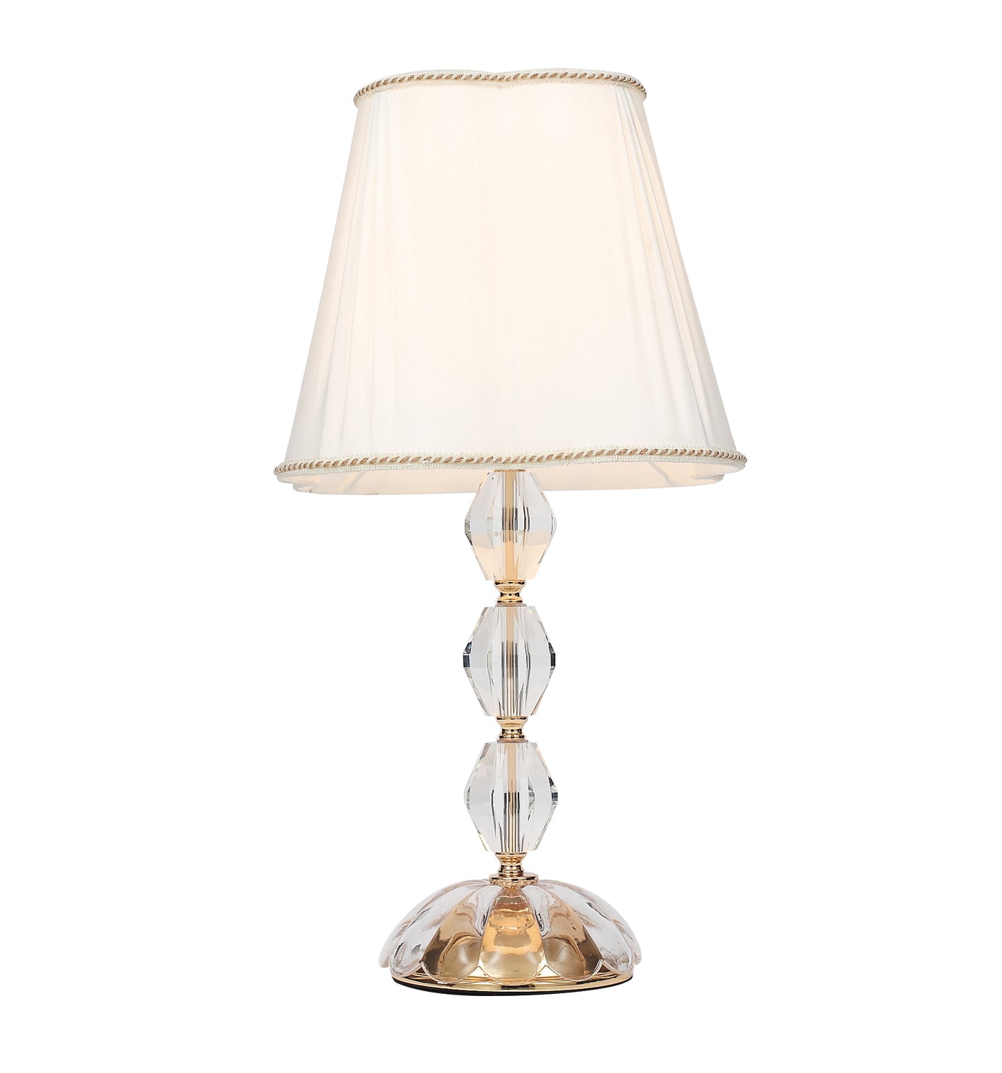 Lampada da tavolo RIFLESSO in cristallo con dettagli dorati 65 cm.